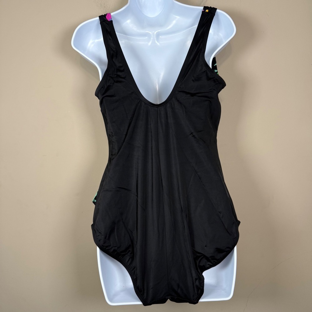 St John's Bay Floral Faux Wrap One Piece Swimsuit 22W - Picture 2 of 13